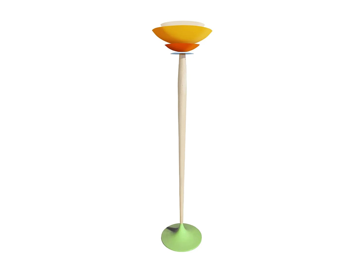 Lampadaire TOSEL ,bois,Jaune ,H162xD40xP40cm