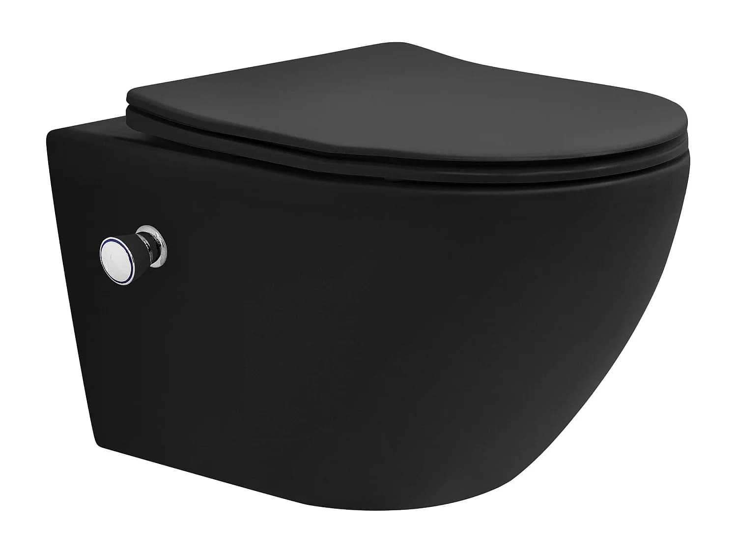 WC suspendu longue nano chasse d'eau tornado fonction bidet noir siège Softclose