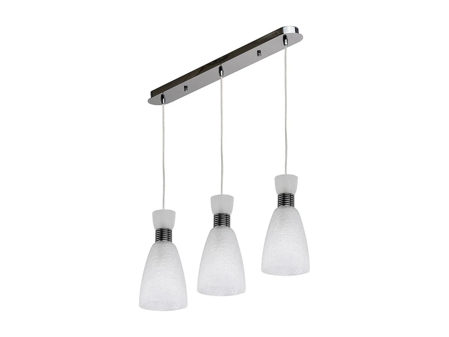 Suspension 3 Têtes Métal "Viyel" 40cm Blanc
