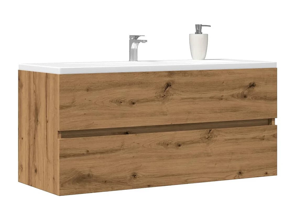 Armoire lavabo chêne artisanal 100x38,5x45 cm bois d'ingénierie