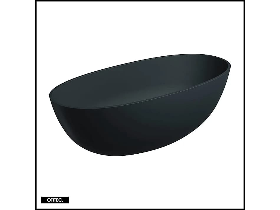 Baignoire Îlot - 175 x 78 cm - SHELL - NOIR MAT - avec SIPHON INCLUS