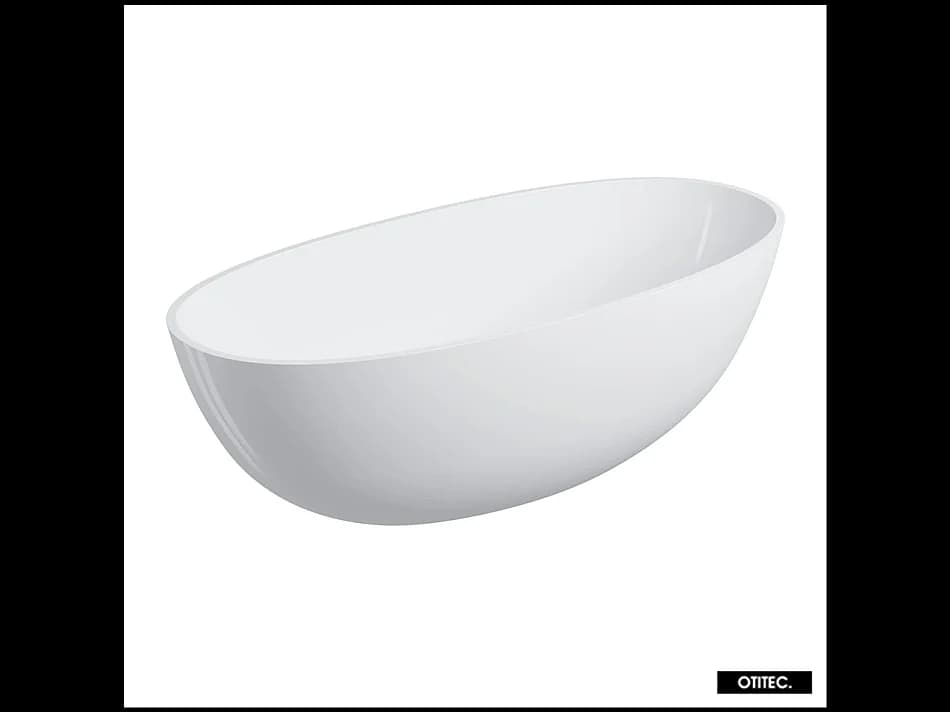 Baignoire Îlot - 148 x 75 cm - SHELL - BLANC BRILLANT - avec SIPHON INCLUS