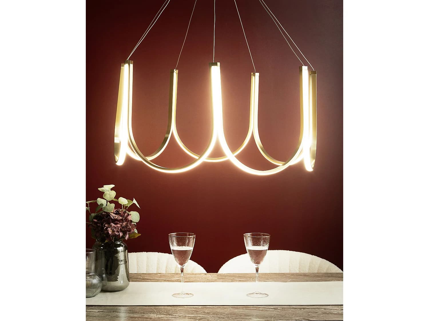 Lustre à LED PERQUENO Métal Doré