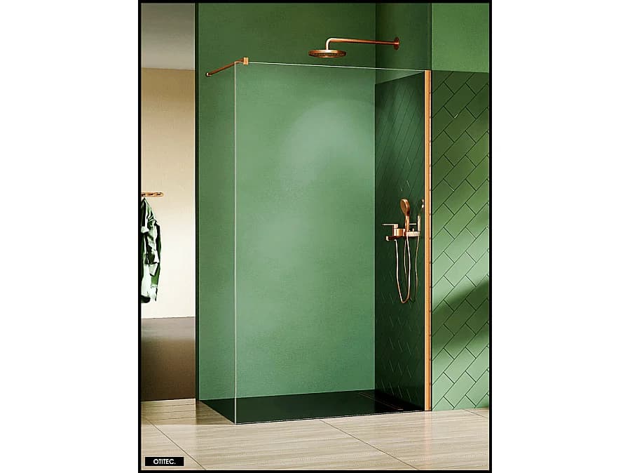 Paroi de Douche Italienne - 140 x 200 - CUIVRE BROSSÉ - NESTA