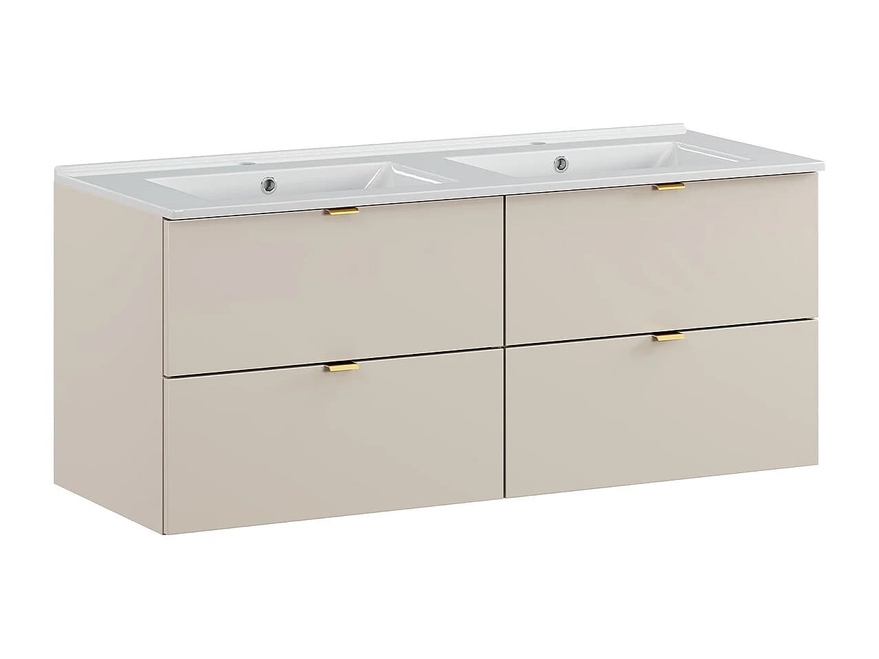 Meuble double vasque encastrée 120cm Azel Cachemire