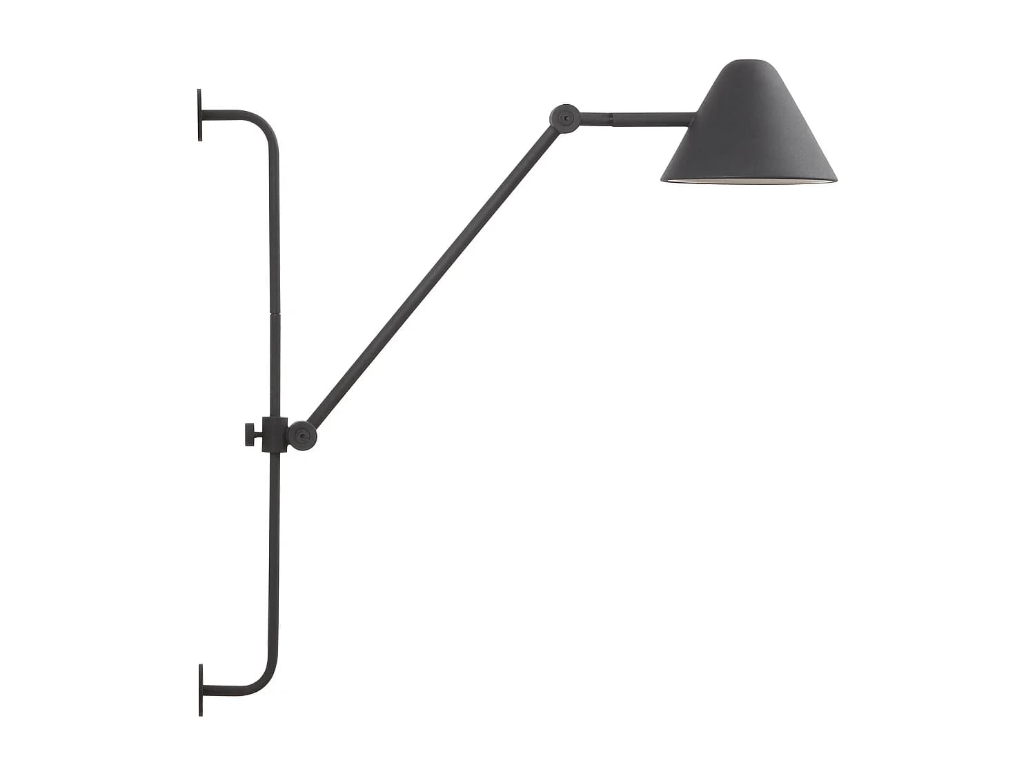 Applique murale moderne Arm-alt.60cm-led cob 5w-728lm,3k-330º,180º,on&off-ip20-acero,ng