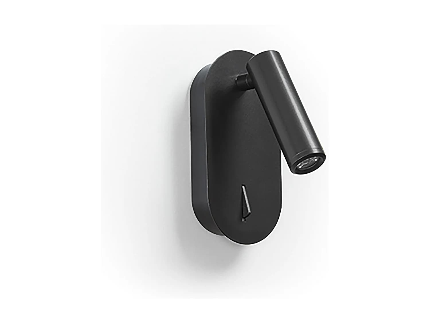 Applique murale moderne Dirk Reader-h 18cm-3w LED-3K-on&off-90º et 300º-IP20-acier, noir