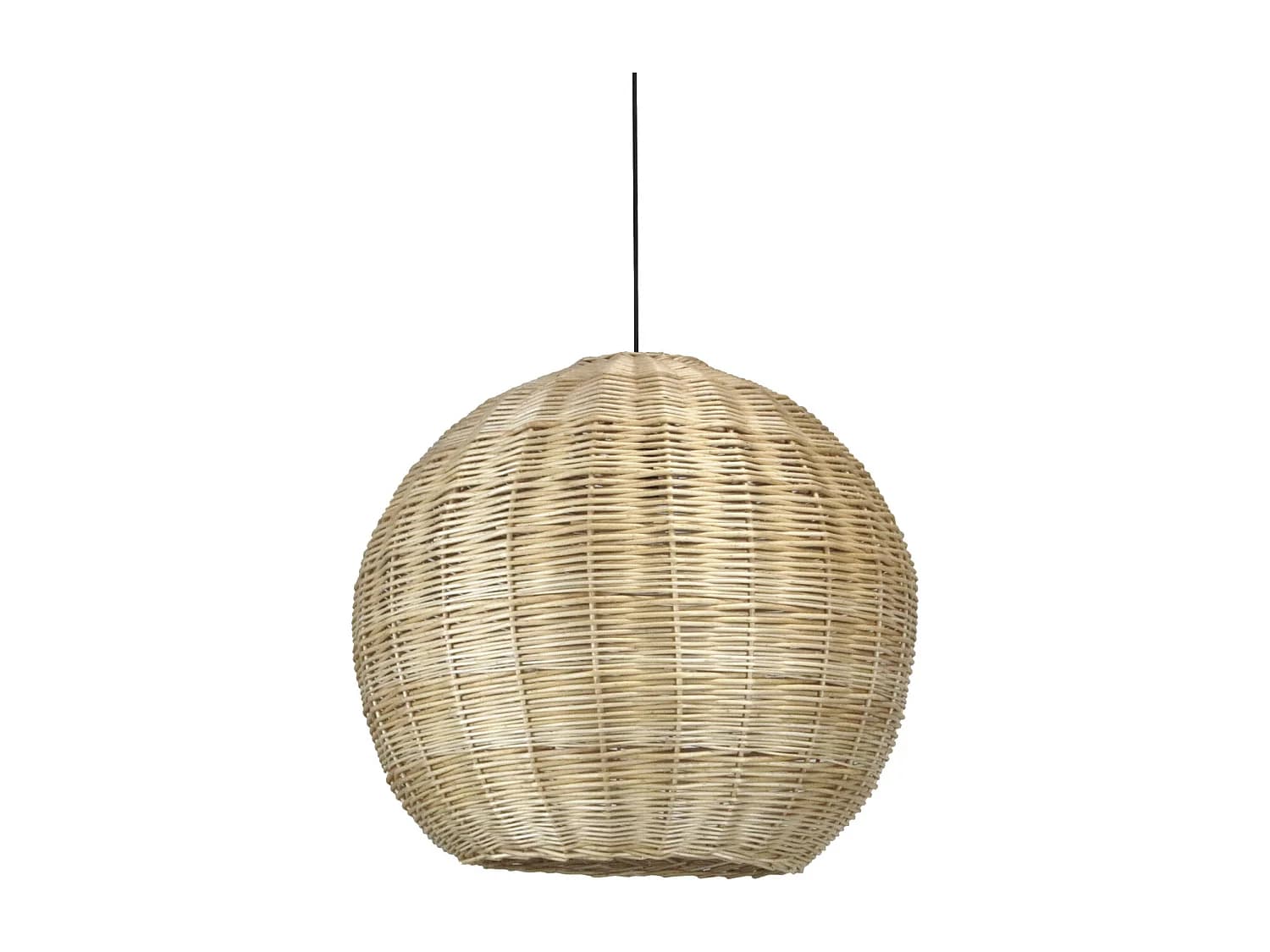 Plafonnier Naturel moderne-h130cm x ø70cm-e27 15w-acier, osier clair-ip20