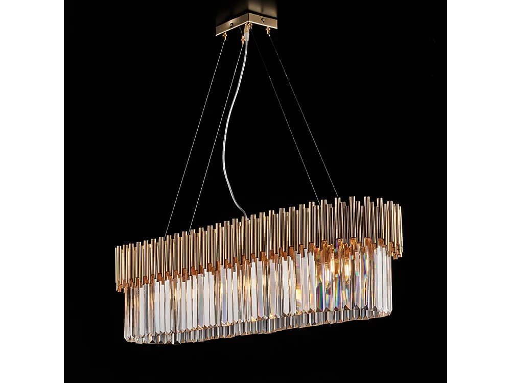 Ravel Suspension en fer doré avec strass 8 lumières L.93 X 50 BL268-8-OR