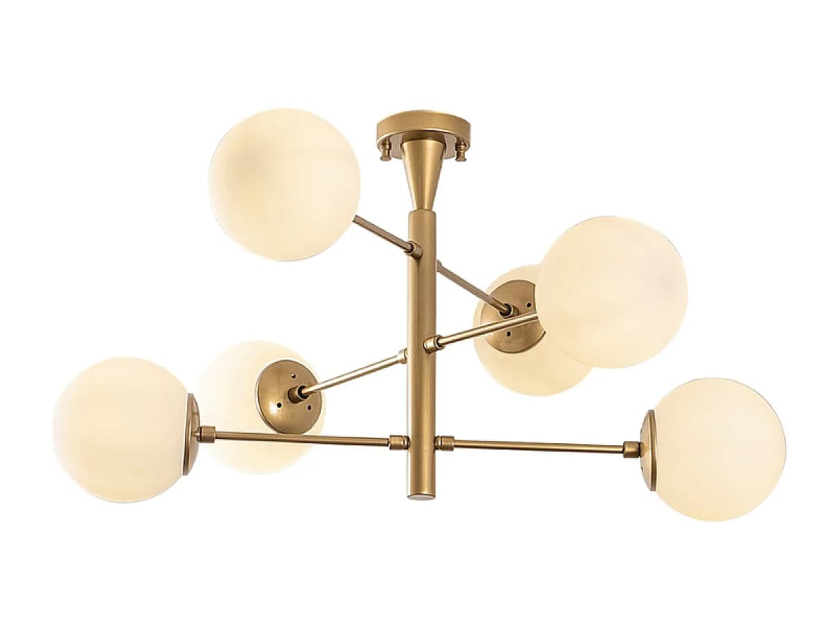 Plafonnier vintage doré - 6 lampes ÉLÉONORE