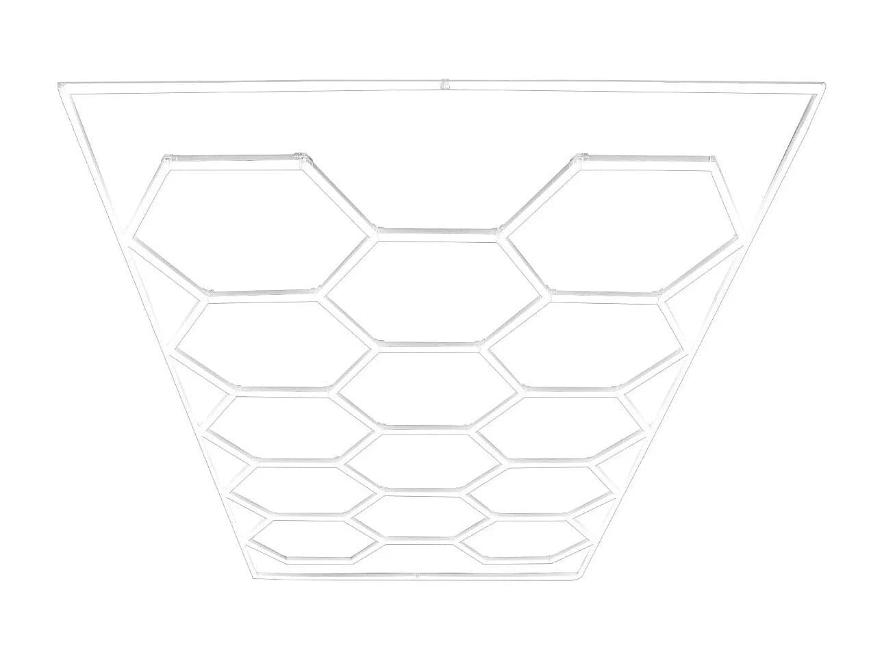 Plafonnier LED Hexagonaux 14 Lumières Blanches 120 Lumens 6500K & Bordure, Conception Modulaire Hexagonale [3 Choix de Montage, Kit de Plafond Suspendu INCLUS]