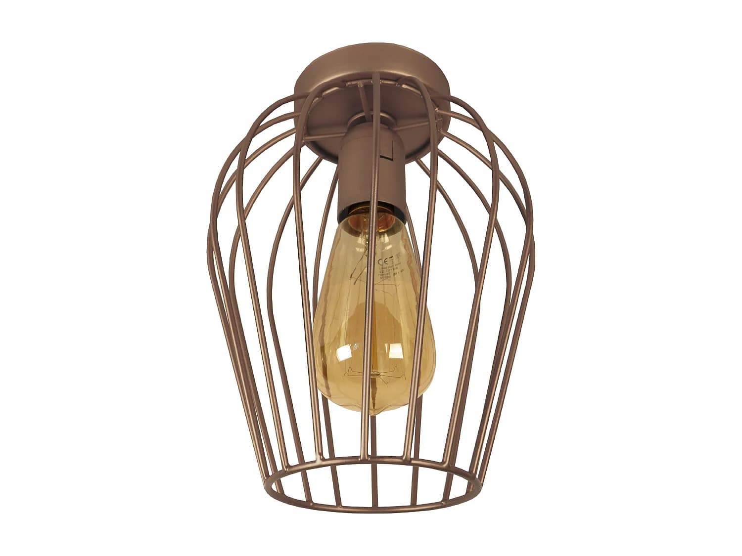 Plafonnier filaire melon bronze 30 cm..
