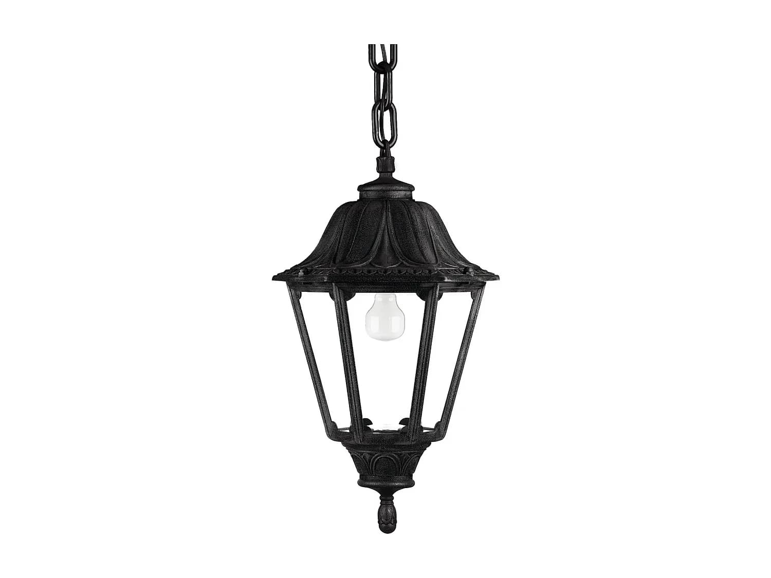 Plafonnier Indura big 6 classic-h 94 cm-e27 42w-resine-IP55-noir