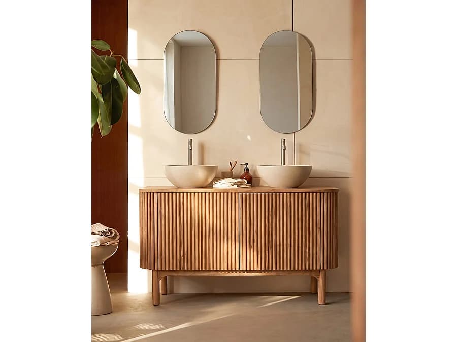 Orma - Meuble salle de bain en bois de teck 2 portes