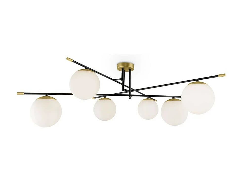 Maytoni Nostalgia Modern Nostalgia 6 Light Matt Gold Plafonnier Verre Globe Shade