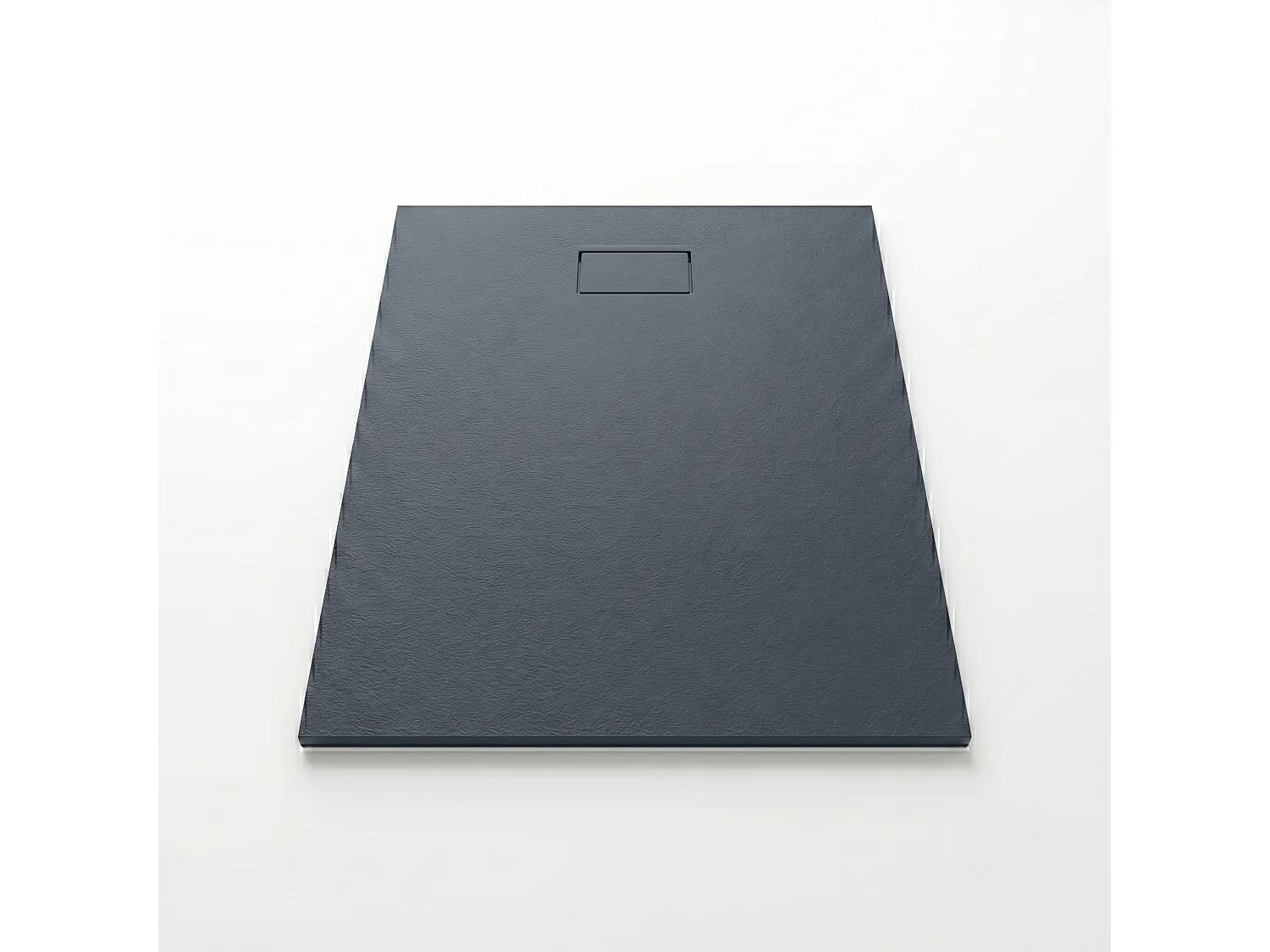 Receveur de douche 90 x 140 cm extra plat gris basalte PIATTO en SoliCast® surface ardoisée