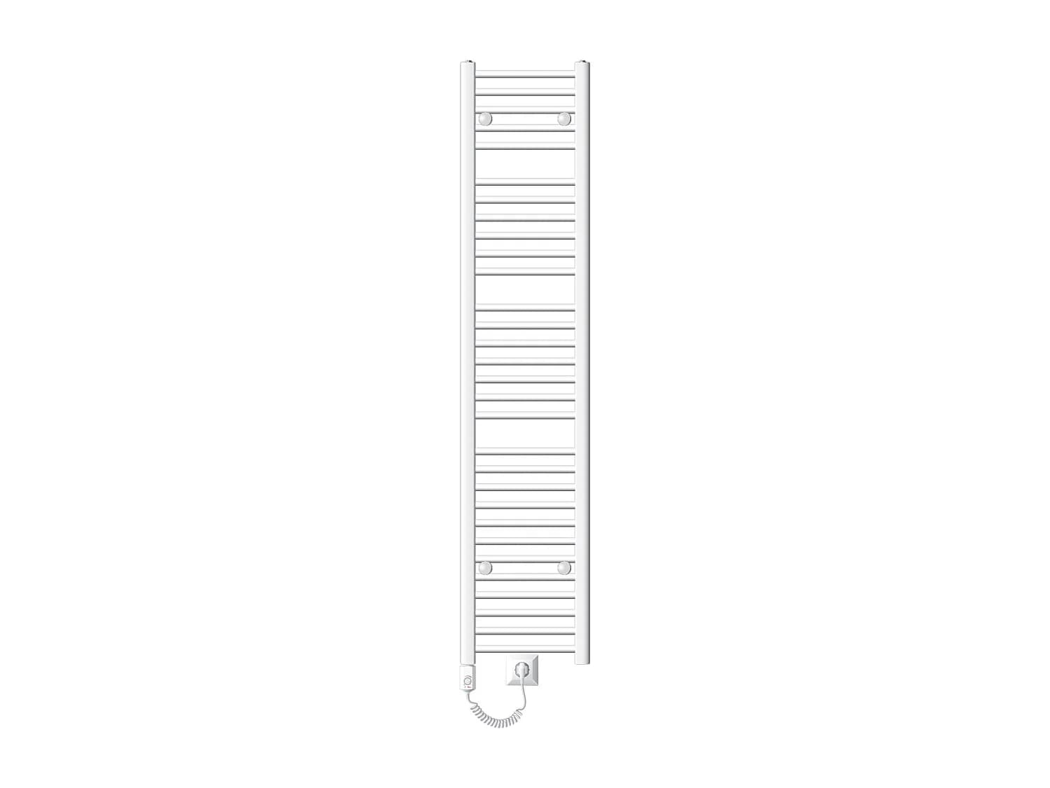 LuxeBath Radiateur Électrique de Salle de Bain Sahara 300x1800 mm Blanc Raccord Latéral Droit Elément Chauffant 1200W