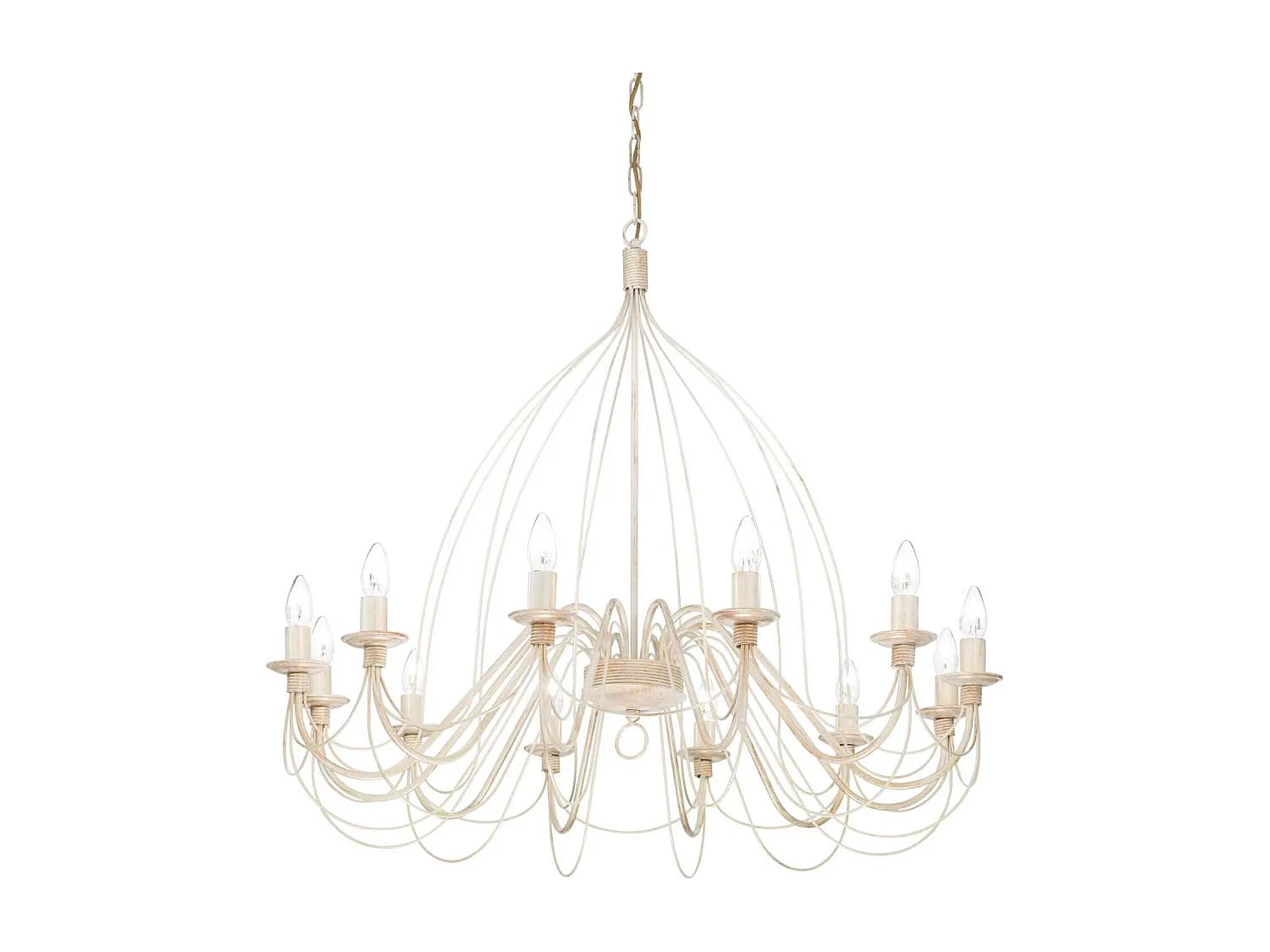 Ideal Lux Corte Lustre à 12 ampoules au fini blanc antique, E14