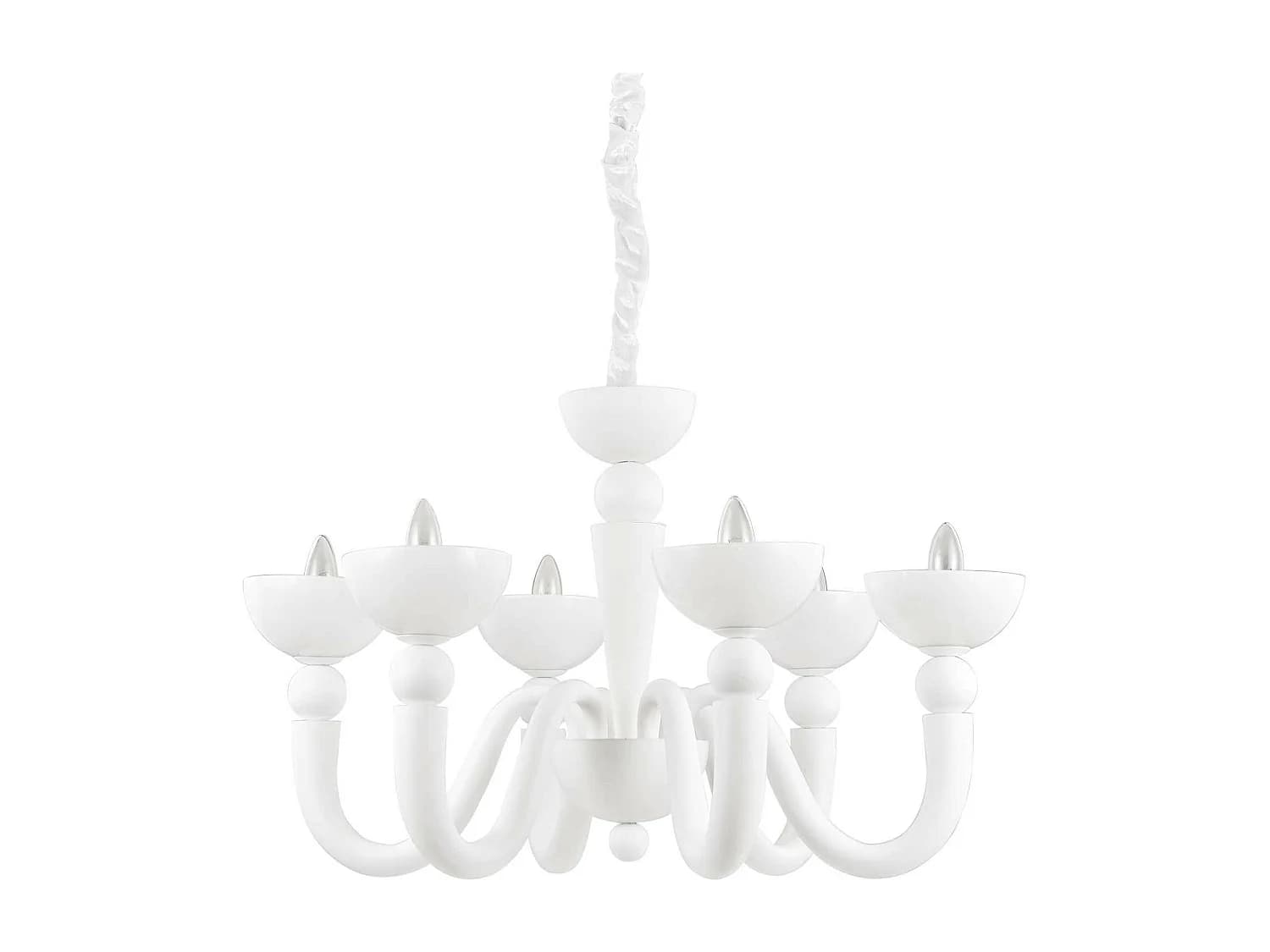 Ideal Lux Bon Bon Lustre à 6 bras multiples au fini blanc, E14