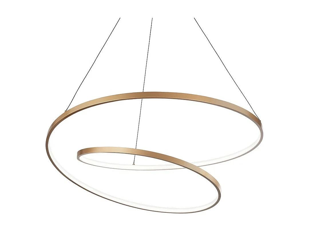Suspension intégrée LED Swirl décorative dorée, 3000K