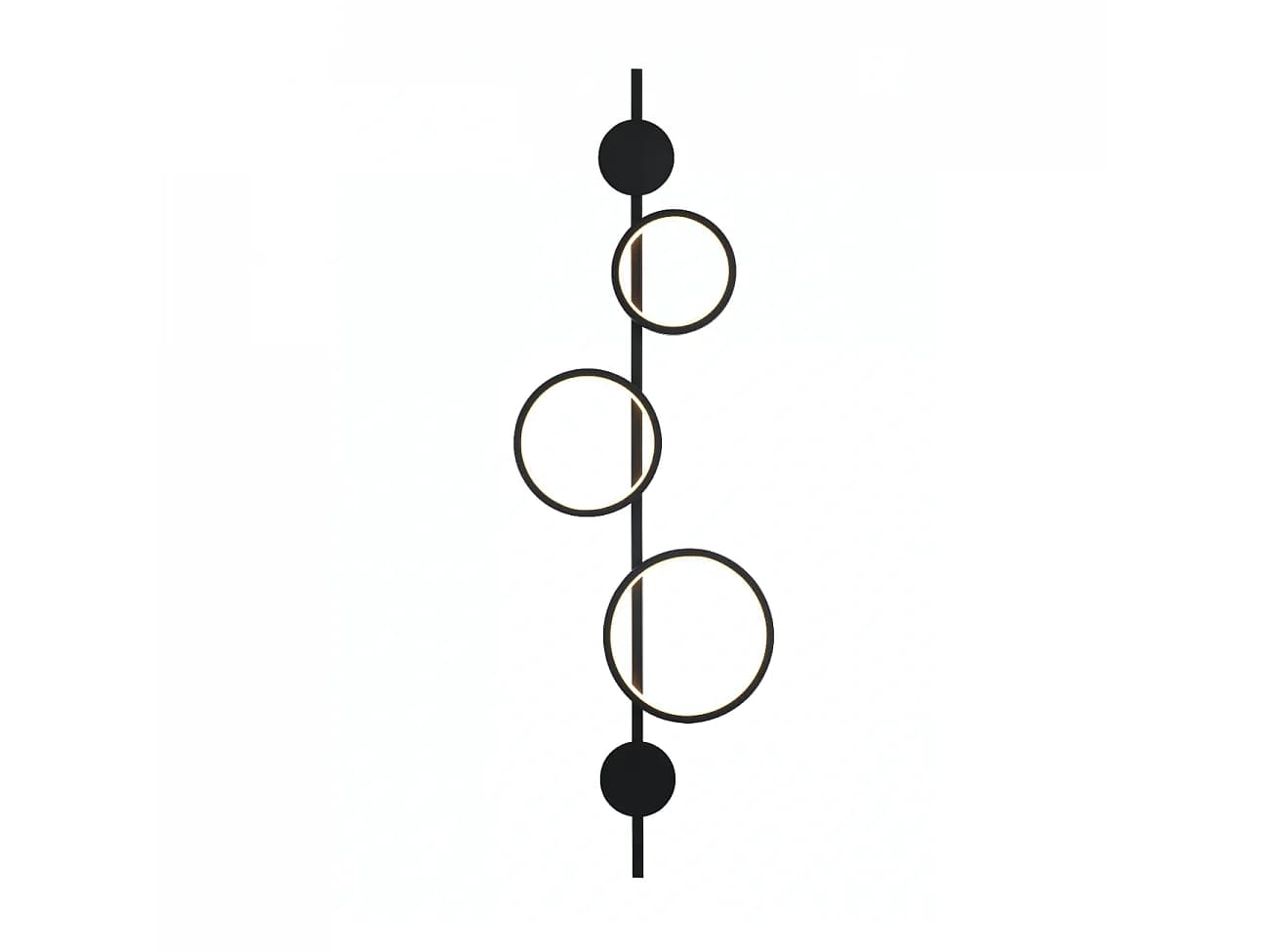 Grande applique graphique noire LED - Saretti
