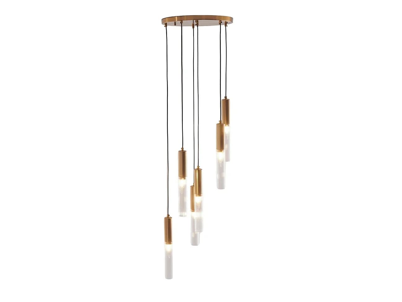 Grande suspension à tube en verre multiple - Poggio