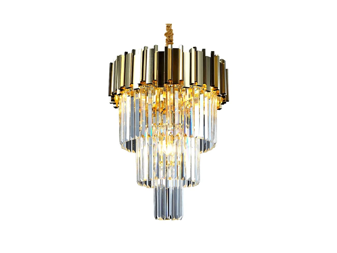 Grand lustre prestige à pampilles en cascade - Francesca