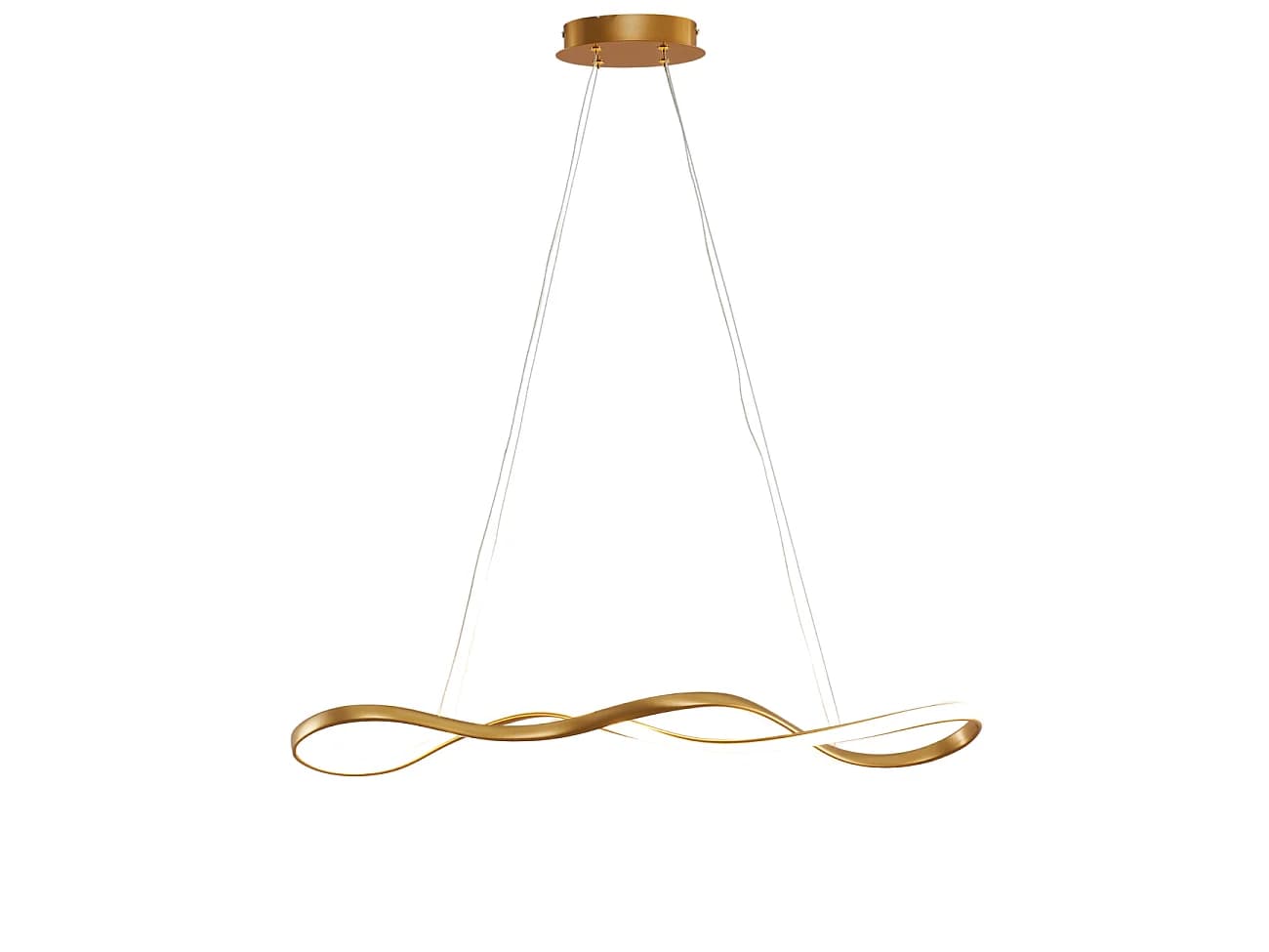 Suspension dorée longue vague LED 80 cm - Marceline