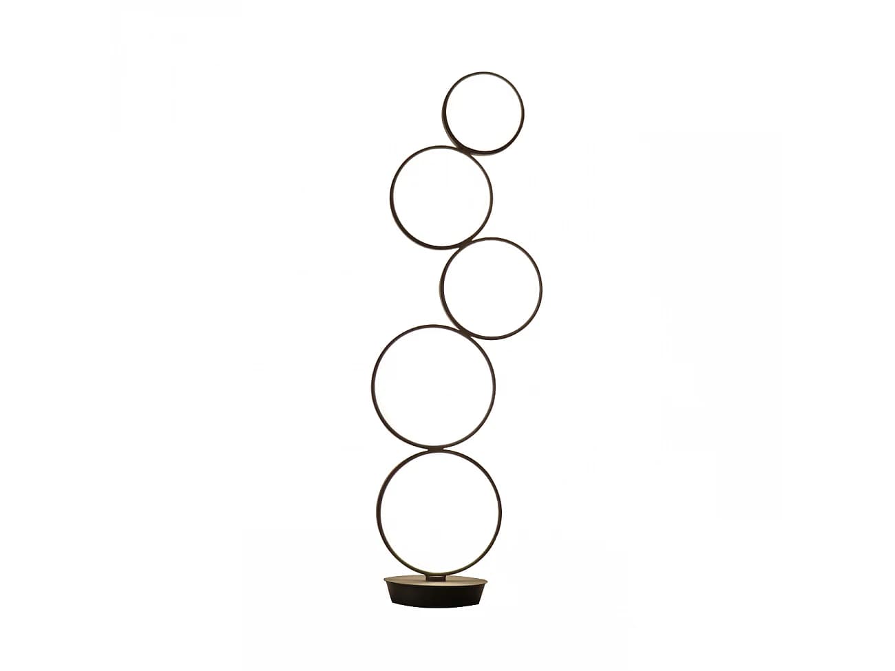 Lampadaire LED cercles superposés en métal noir - Newton