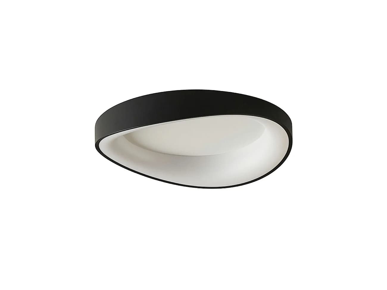Plafonnier rond noir discret LED compatible avec variateur - Belina