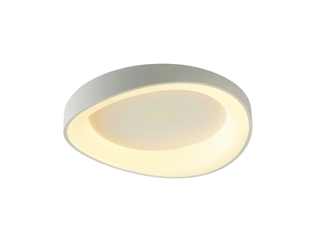 Plafonnier rond blanc épuré LED intégrées dimmable 50 cm - Belina