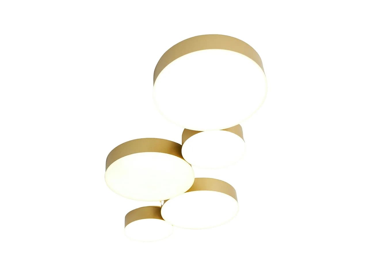 Plafonnier moderne doré 5 spots lumineux LED - Skavi