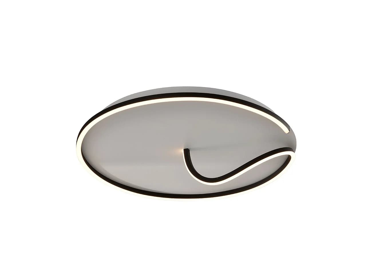 Plafonnier circulaire fin noir LED - Bowen