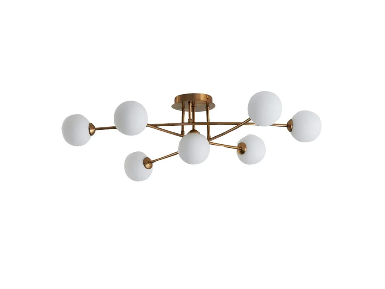 Plafonnier tendance métal et verre blanc - Estrela