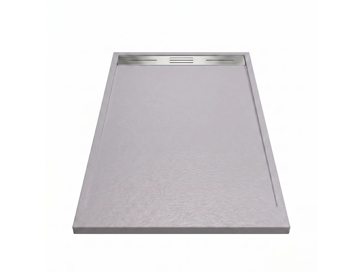 Receveur de douche 90 x 160 cm extra plat gris LUCIA en SoliCast® surface ardoisée