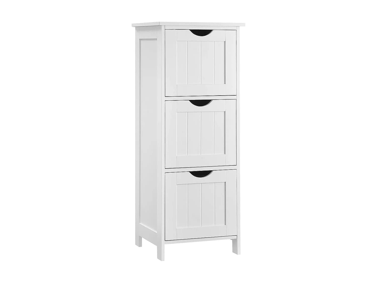 Parya Home Armoire de toilette, armoire de salle de bain, armoire latérale avec 4 tiroirs, 30 x 30 x 82 cm, blanc mat