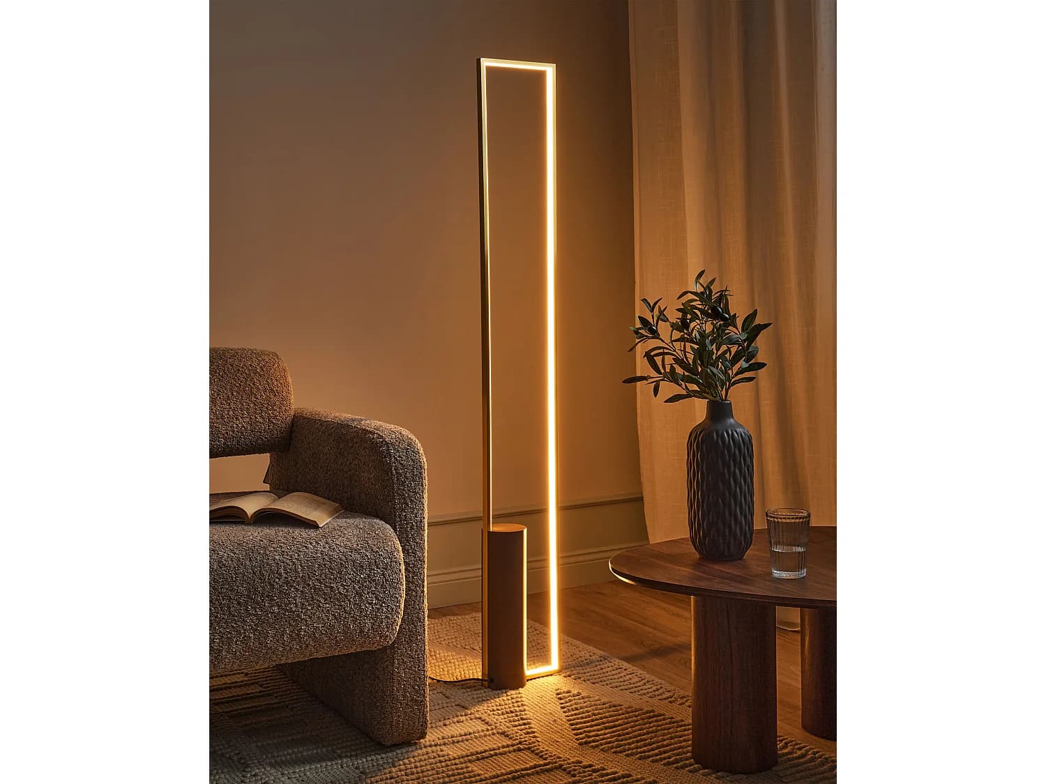 Lampadaire LED PATRICIO Métal Doré