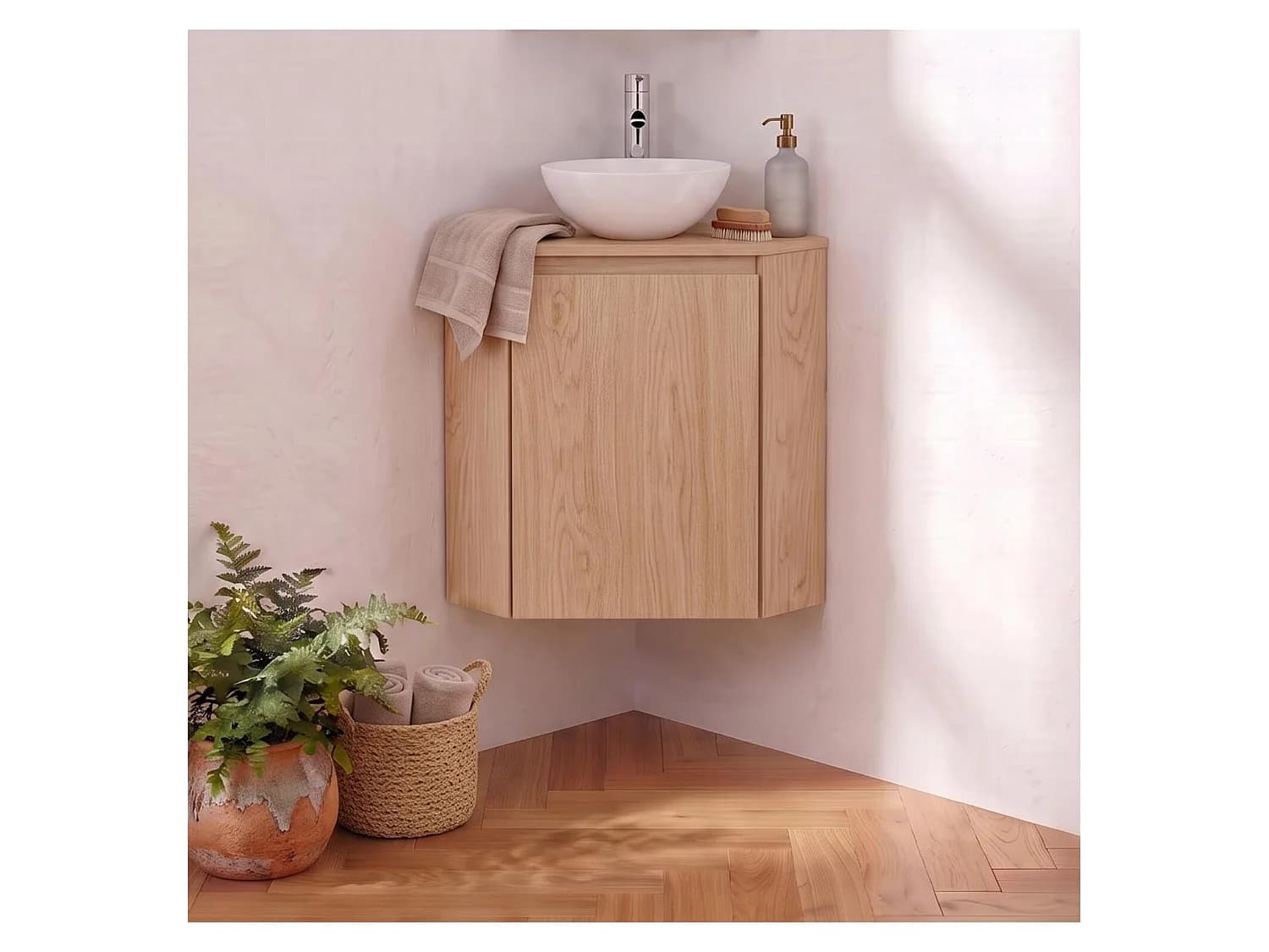 Meuble lave-mains d'angle SORRENTO avec vasque