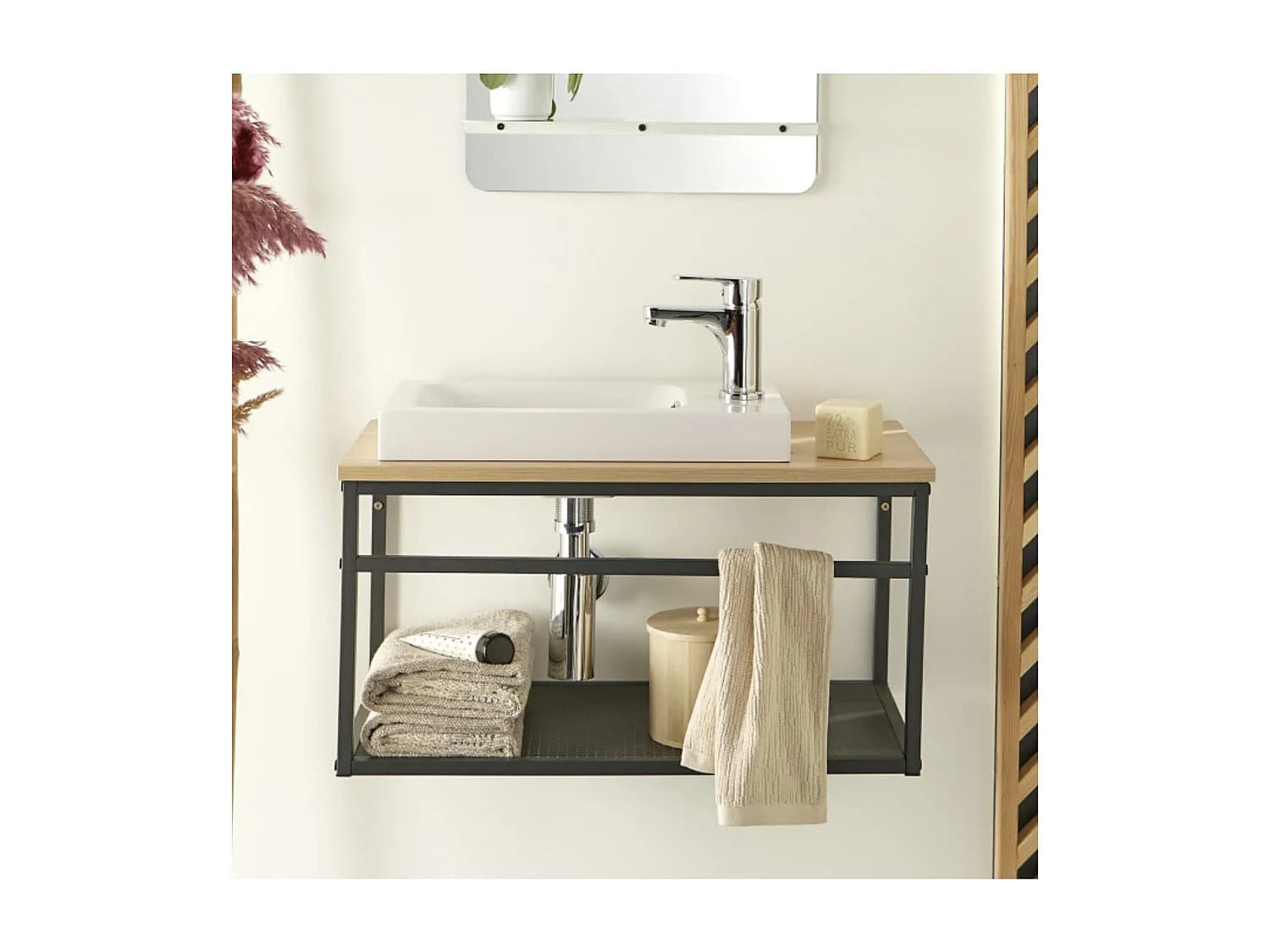Ensemble lave-mains WILO grande largeur avec robinet 60cm