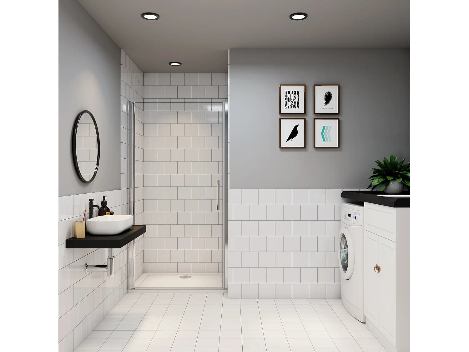 AICA Porte de Douche Battante 90x180cm, en Verre Trempé Anticalcaire 6mm, porte de douche pivotante avec Profilé chromé, Installation en Niche