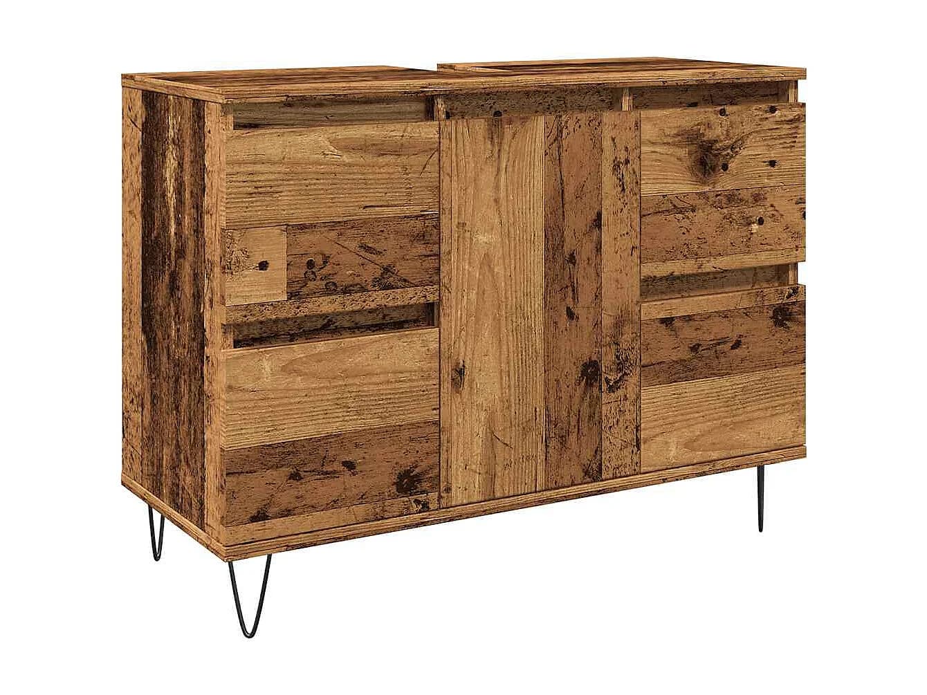 Armoire de salle de bain vieux bois 80x33x60 cm bois ingénierie