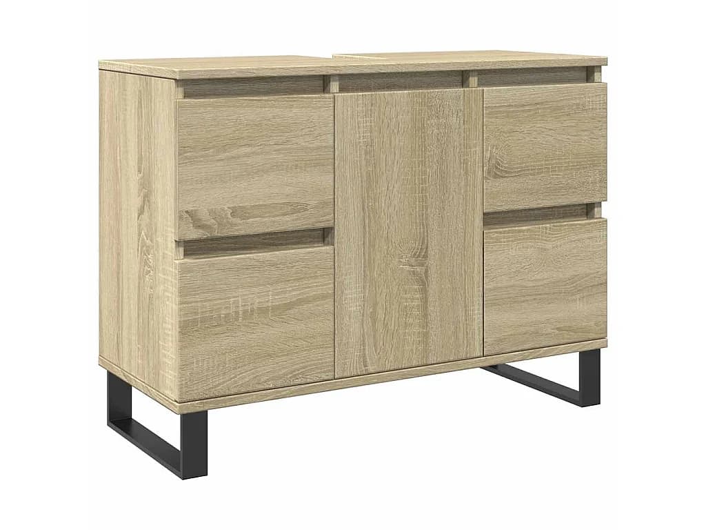 Armoire salle de bain chêne sonoma 80x33x60cm bois d'ingénierie