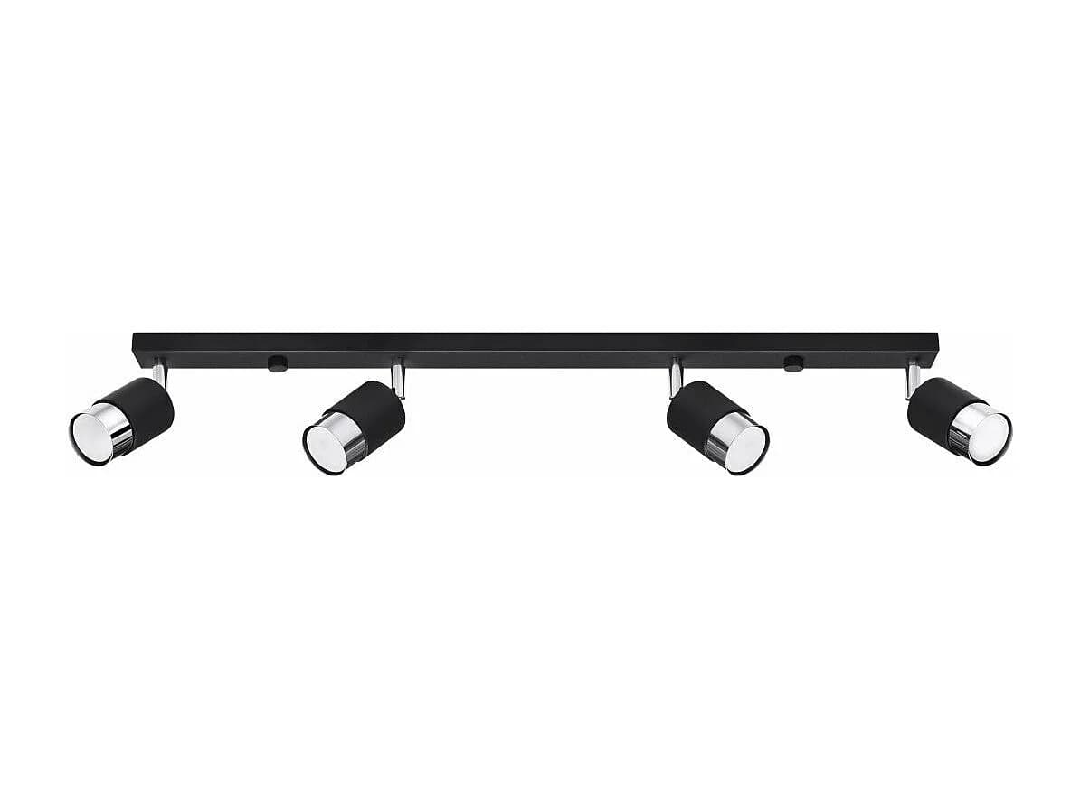 Plafonnier Nereus 4 noir-chrome
