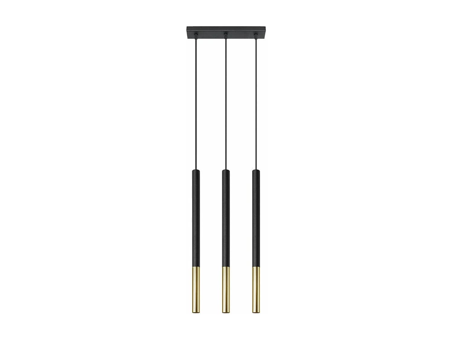 Lampe suspendue Mizar 3L noir-doré