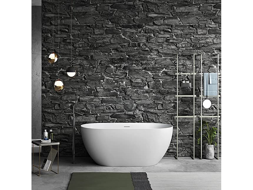 Baignoire îlot design ovale LISBON blanche 160 cm Mat