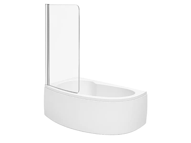 Pack baignoire d'angle 150 x 100 cm JACOB DELAFON Micromega Duo version gauche + tablier de baignoire + pare bain