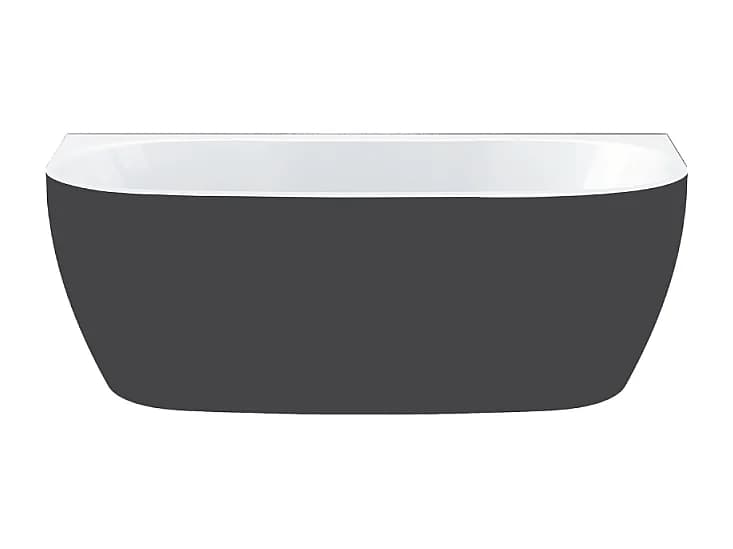 Baignoire semi îlot murale 170 x 75 LEDA Greta monoline noir