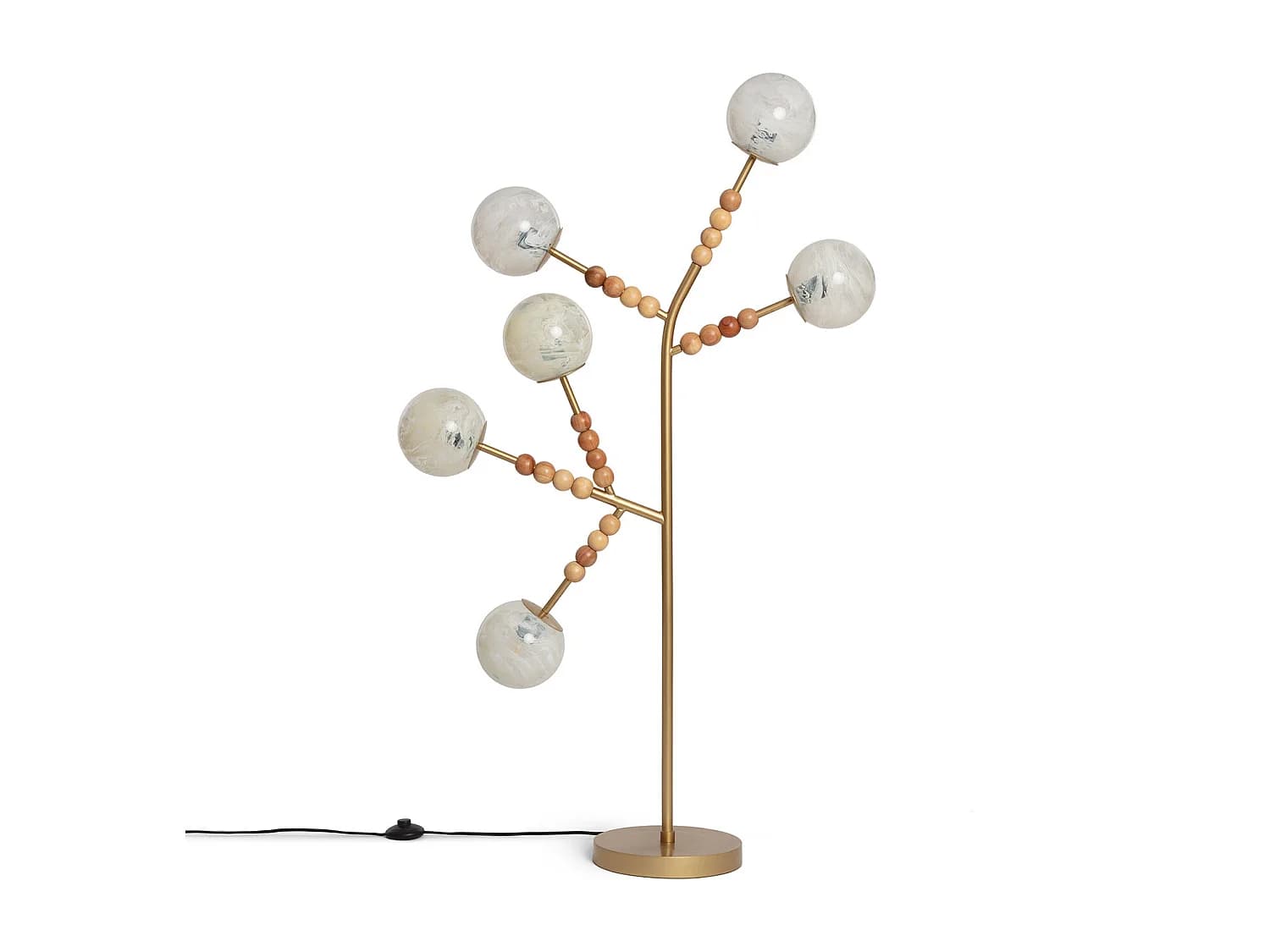 Lampadaire Métal et Verre Routi Doré