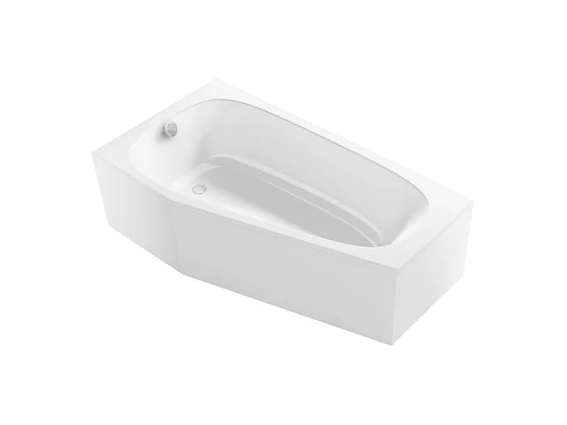 Pack baignoire bain douche 170 x 90 JACOB DELAFON Bastille vidage à gauche blanc mat + tablier en angle
