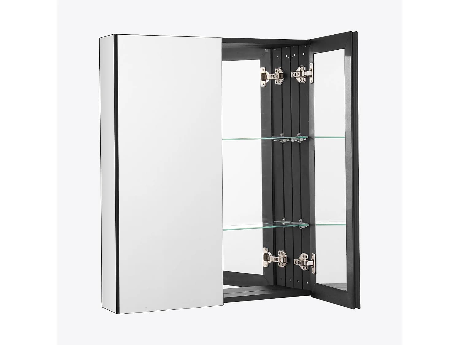 Armoire à Pharmacie, buffet médicaments à deux portes, SucceBuy Armoire à Pharmacie 66.2 × 76,2 cm - Armoire à Miroir avec Étagères Réglables
